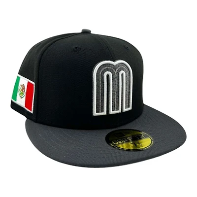 Mexico Black and Graphite "World Baseball Classic" Flag Patch Gray UV New Era 59FIFTY Fitted Hat