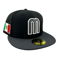 Mexico Black and Graphite "World Baseball Classic" Flag Patch Gray UV New Era 59FIFTY Fitted Hat
