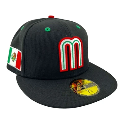 Mexico Black  OTC "World Baseball Classic" Flag Patch Gray UV New Era 59FIFTY Fitted Hat