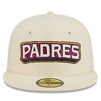 San Diego Padres Cream Wordmark 2026 City Connect New Era 59FIFTY Fitted Hat
