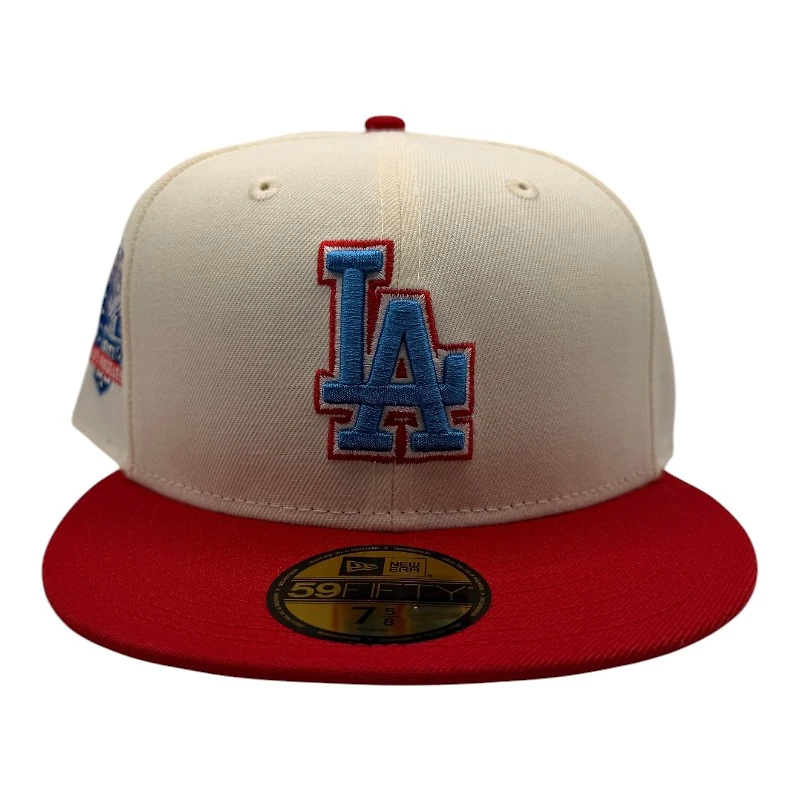 Los Angeles Dodgers Chrome and Red 60th Anniversary Patch Blue UV New Era 59FIFTY Fitted Hat