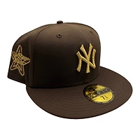 New York Yankees Brown and Gold Metallic 1960 All Star Game Patch Gray UV Era 59FIFTY Fitted Hat