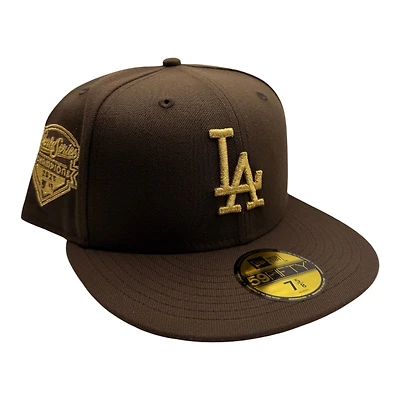 Los Angeles Dodgers Brown and Gold Metallic 2025 Champions Patch Gray UV New Era 59FIFTY Fitted Hat