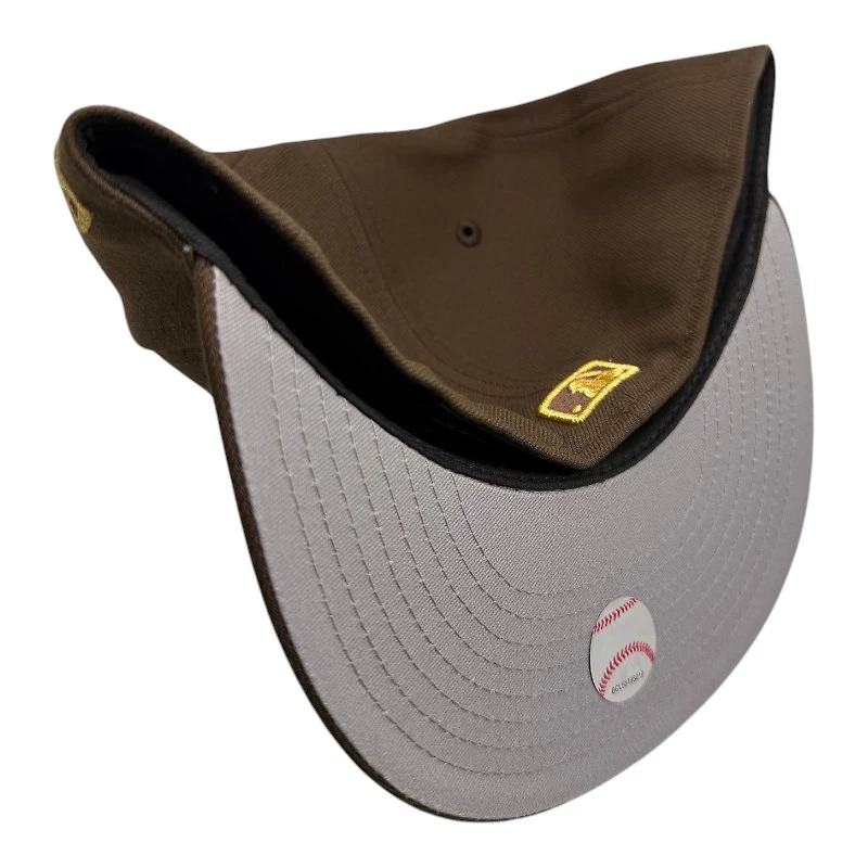 Los Angeles Dodgers Brown and Gold Metallic 2025 Champions Patch Gray UV New Era 59FIFTY Fitted Hat