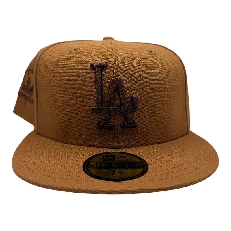 Los Angeles Dodgers Toasted Peanut 2025 Champions Patch Gray UV New Era 59FIFTY Fitted Hat