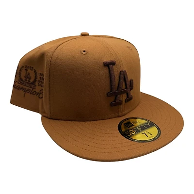Los Angeles Dodgers Toasted Peanut 2025 Champions Patch Gray UV New Era 59FIFTY Fitted Hat