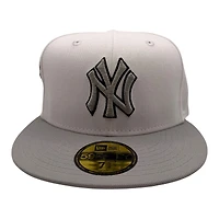 New York Yankees White and Gray 100th Anniversary Patch Light Blue UV Era 59FIFTY Fitted Hat