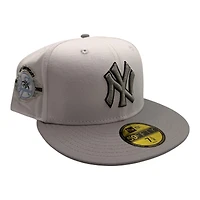 New York Yankees White and Gray 100th Anniversary Patch Light Blue UV Era 59FIFTY Fitted Hat