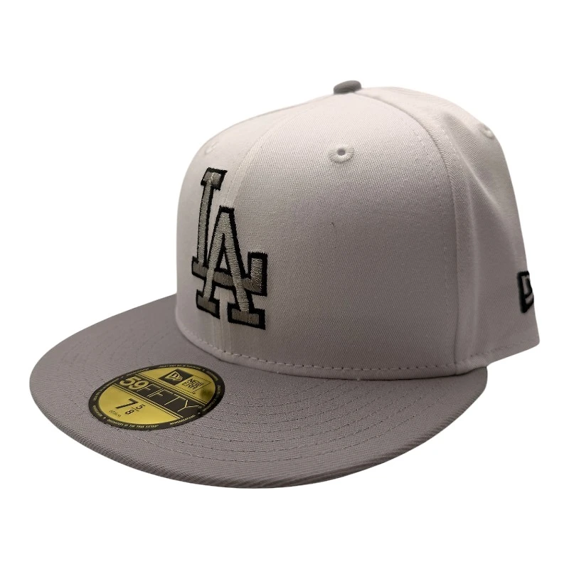 Los Angeles Dodgers White and Gray 60th Anniversary Patch Light Blue UV New Era 59FIFTY Fitted Hat
