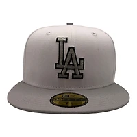 Los Angeles Dodgers White and Gray 60th Anniversary Patch Light Blue UV New Era 59FIFTY Fitted Hat