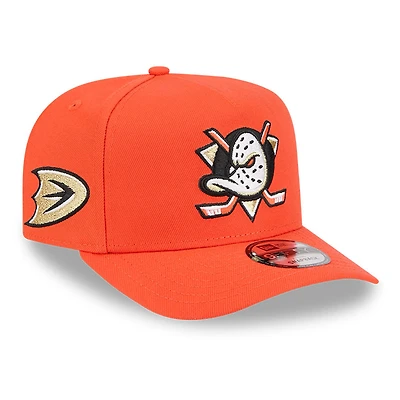 Anaheim Ducks Main Logo with Duck Patch Orange New Era 9FIFTY A-Frame Snapback hat