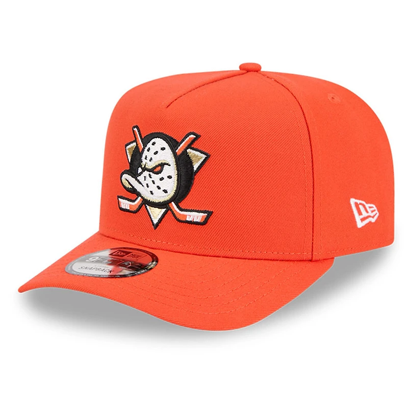 Anaheim Ducks Main Logo with Duck Patch Orange New Era 9FIFTY A-Frame Snapback hat