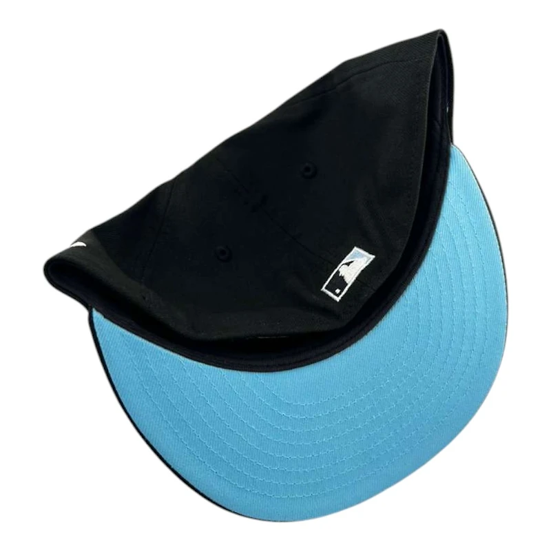 Brooklyn Dodgers Black and White "Jackie Robinson Day" Ebbets Field Patch Icy Blue UV New Era 59FIFTY Fitted Hat