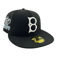 Brooklyn Dodgers Black and White "Jackie Robinson Day" Ebbets Field Patch Icy Blue UV New Era 59FIFTY Fitted Hat