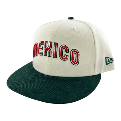 Mexico Cream and Green Corduroy "World Baseball Classic" Gray UV New Era 9FIFTY Snapback Hat