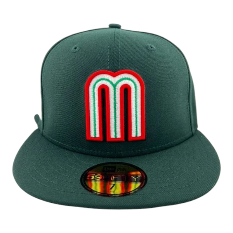 Mexico Dark Green "World Baseball Classic" Flag Patch Gray UV New Era 59FIFTY Fitted Hat