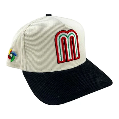 Mexico Chrome and Black Corduroy "World Baseball Classic" WBC Patch Green UV New Era 9FIFTY A-Frame Snapback Hat