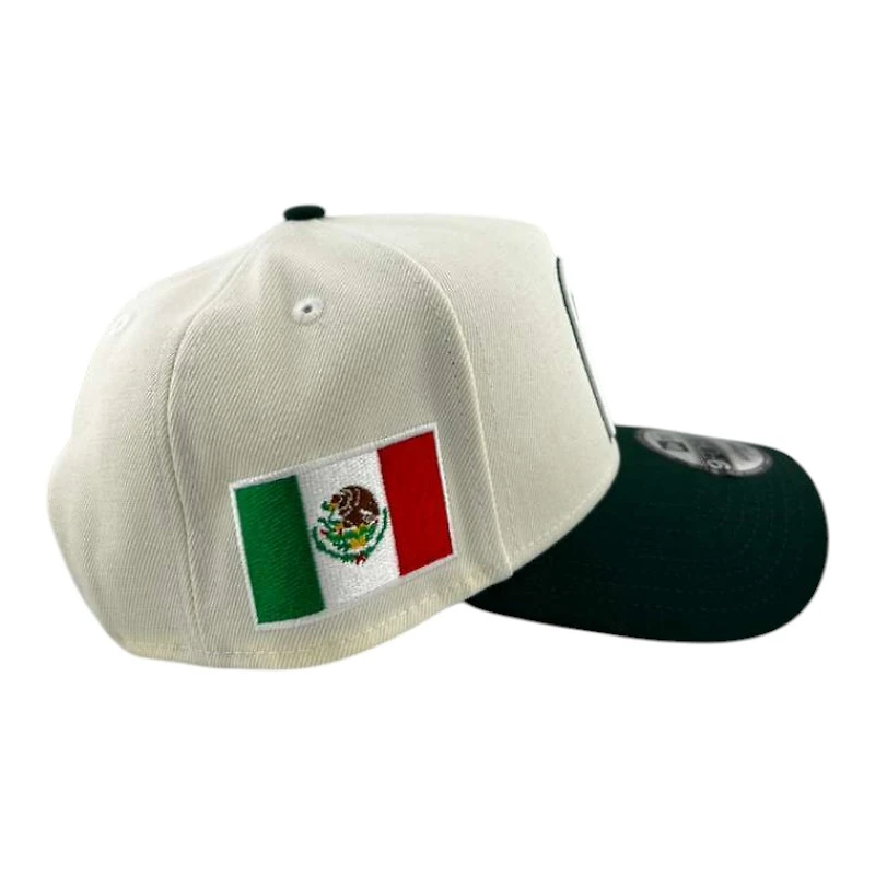 Mexico Chrome and Green "World Baseball Classic" Mexico Flag Patch Gray UV New Era 9FIFTY A-Frame Snapback Hat