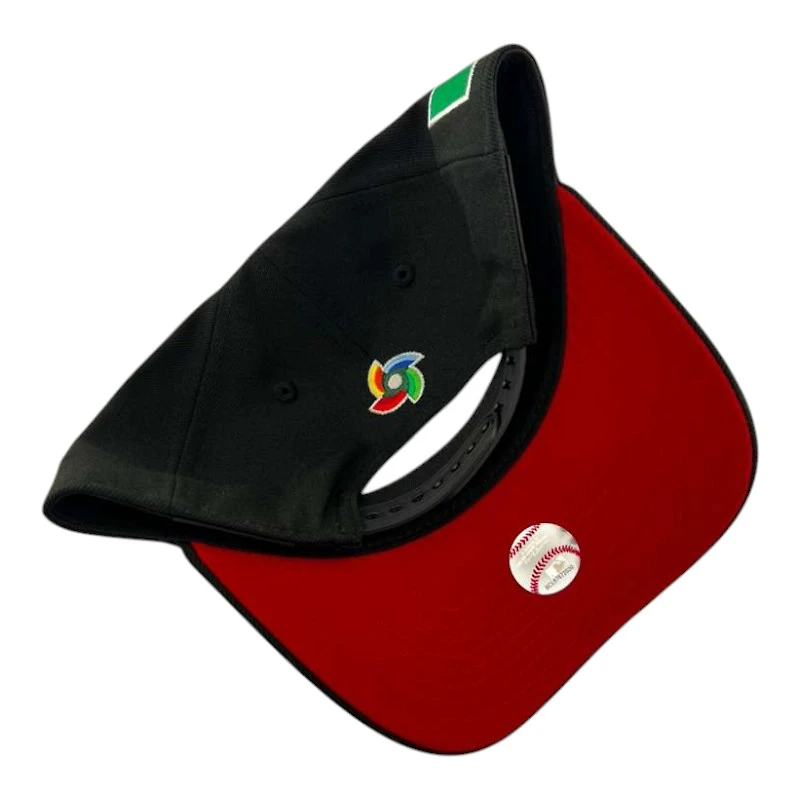 Mexico Gold Black Reverse "World Baseball Classic" Mexico Flag Patch New Era A-Frame 9FORTY Snapback Hat