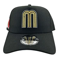 Mexico Gold Black "World Baseball Classic" Mexico Flag Patch New Era A-Frame 9FORTY Snapback Hat