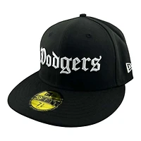 Los Angeles Dodgers Black Old English UV New Era 59FIFTY Fitted Hat