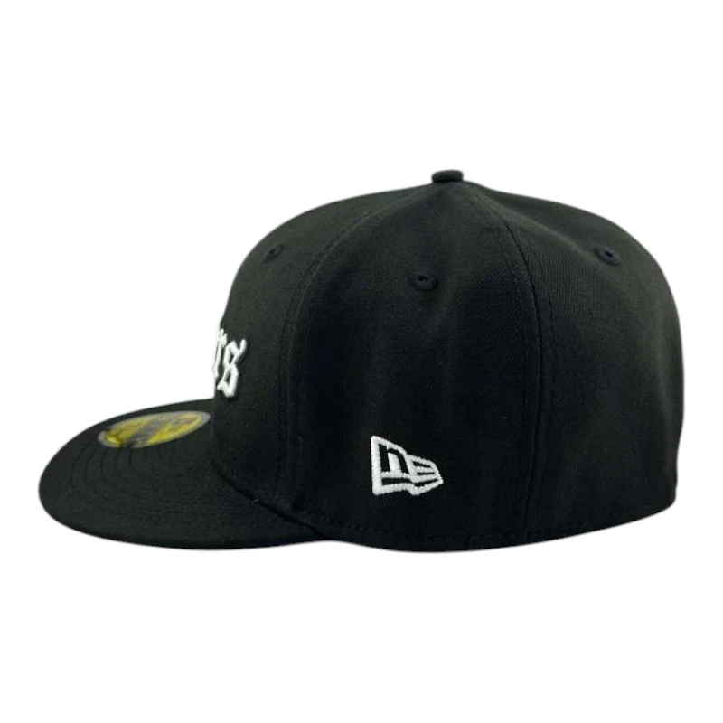 Los Angeles Dodgers Black Old English UV New Era 59FIFTY Fitted Hat