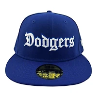 Los Angeles Dodgers Royal Blue Old English Black UV New Era 59FIFTY Fitted Hat