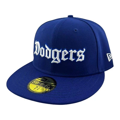 Los Angeles Dodgers Royal Blue Old English Black UV New Era 59FIFTY Fitted Hat