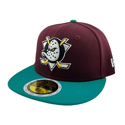 Youth Anaheim Ducks Maroon and Teal New Era 59FIFTY Fitted Hat