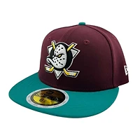 Youth Anaheim Ducks Maroon and Teal New Era 59FIFTY Fitted Hat
