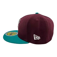 Youth Anaheim Ducks Maroon and Teal New Era 59FIFTY Fitted Hat