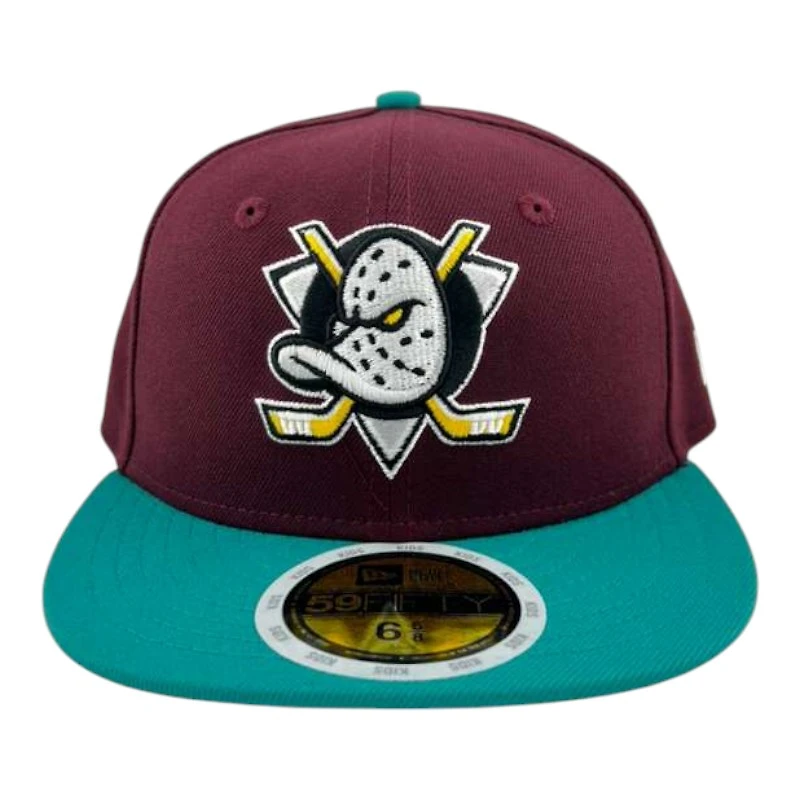 Youth Anaheim Ducks Maroon and Teal New Era 59FIFTY Fitted Hat