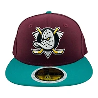 Youth Anaheim Ducks Maroon and Teal New Era 59FIFTY Fitted Hat