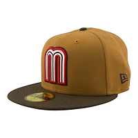 Mexico Brown Two Tone Flag Patch 2026 WBC Grey UV New Era 59FIFTY Fitted Hat