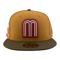 Mexico Brown Two Tone Flag Patch 2026 WBC Grey UV New Era 59FIFTY Fitted Hat