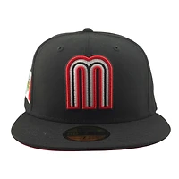 Mexico Black Flag Patch 2026 WBC Red UV New Era 59FIFTY Fitted Hat