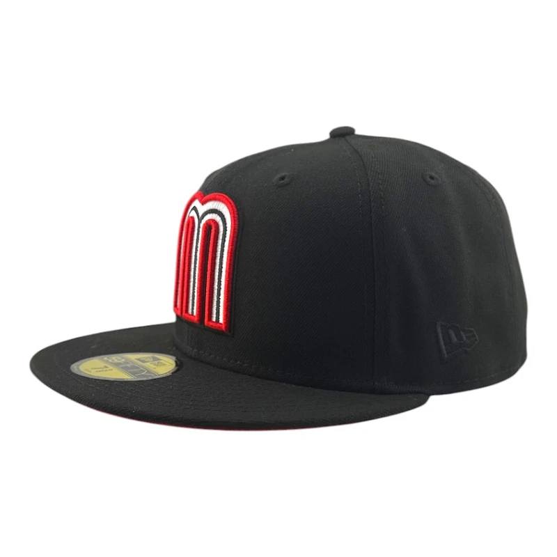 Mexico Black Flag Patch 2026 WBC Red UV New Era 59FIFTY Fitted Hat