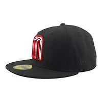 Mexico Black Flag Patch 2026 WBC Red UV New Era 59FIFTY Fitted Hat