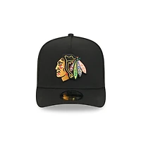 Chicago Blackhawks Black Tomahawk Logo Patch NHL New Era 9FIFTY A-Frame Snapback Hat