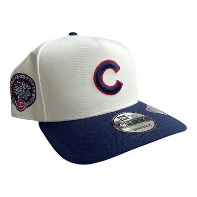 Chicago Cubs Chrome and Navy Wrigley Field Patch Gray UV New Era 9FIFTY A-Frame Snapback Hat
