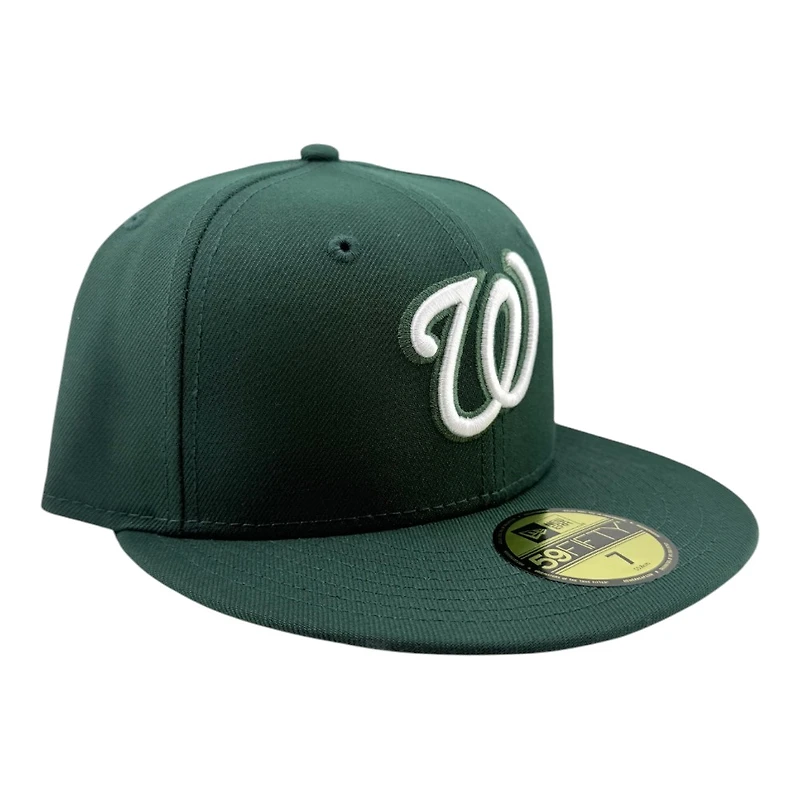 Washington Nationals Dark Green with White Logo Black UV New Era 59FIFTY Fitted Hat