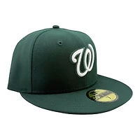 Washington Nationals Dark Green with White Logo Black UV New Era 59FIFTY Fitted Hat