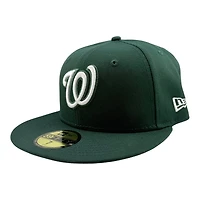 Washington Nationals Dark Green with White Logo Black UV New Era 59FIFTY Fitted Hat