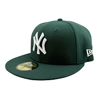 New York Yankees Dark Green with White Logo Black UV Era 59FIFTY Fitted Hat