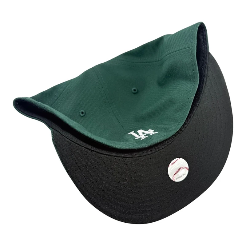 Los Angeles Dodgers Dark Green with White Wordmark Logo Black UV New Era 59FIFTY Fitted Hat