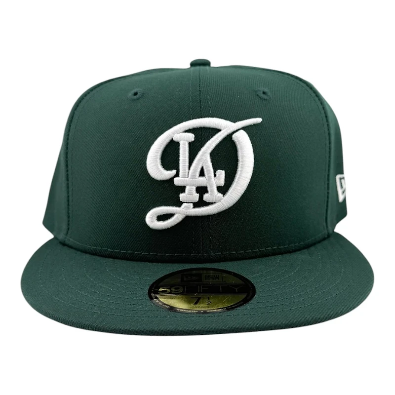 Los Angeles Dodgers Dark Green with White City Connect Logo Black UV New Era 59FIFTY Fitted Hat