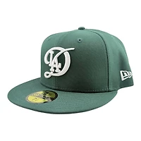 Los Angeles Dodgers Dark Green with White City Connect Logo Black UV New Era 59FIFTY Fitted Hat