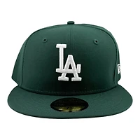 Los Angeles Dodgers Dark Green with White Logo Black UV New Era 59FIFTY Fitted Hat