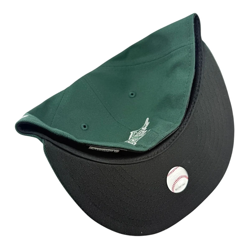 Florida Marlins Dark Green with White Logo Black UV New Era 59FIFTY Fitted Hat