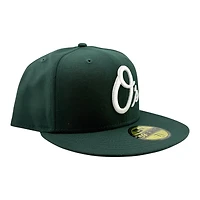 Baltimore Orioles Dark Green with White Logo Black UV New Era 59FIFTY Fitted Hat